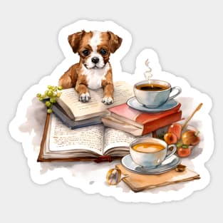 Books And Coffee And Dogs And Social Justice Sticker